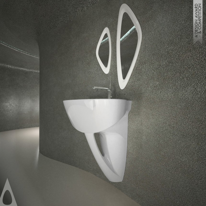 Silver Bathroom Furniture and Sanitary Ware Design Award Winner 2015 Organic Design Set Ceramic Sanitaryware Set 