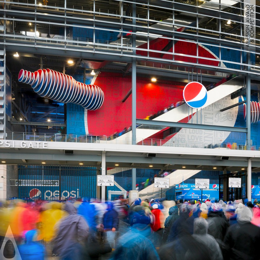 Pepsi MetLife Stadium designed by PepsiCo Design & Innovation, Pentagram