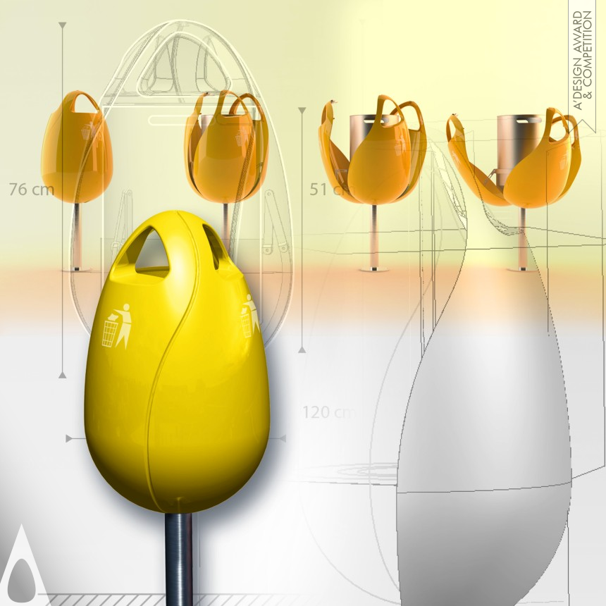 Golden Street Furniture Design Award Winner 2016 Tulpi-bin Waste bin 