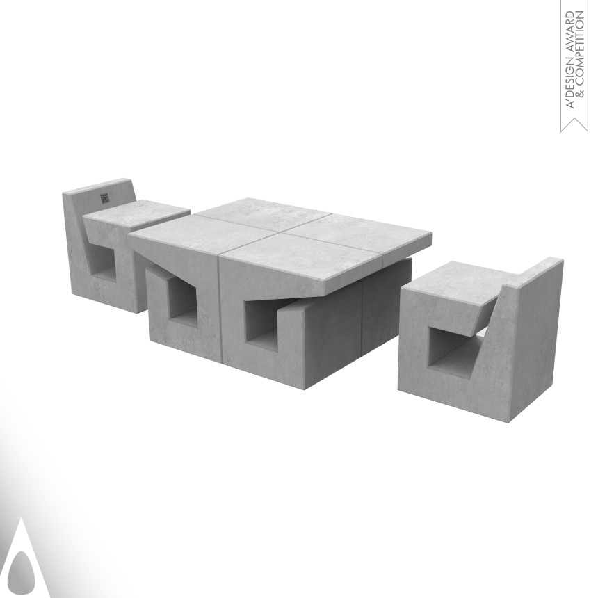 Product Design R&D Center of SWJTU's B-Shape Concrete Public Seating