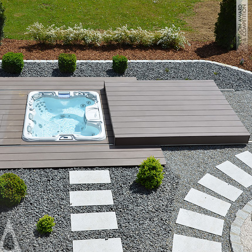 Silver Building Materials and Construction Components Design Award Winner 2016 Pool Lounge® Cover For Hot Tubs, Swim Spas and Pools 