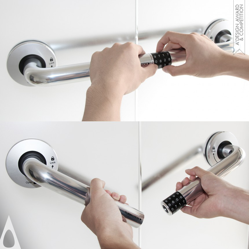 inDare Design Combined door handle and coded lock