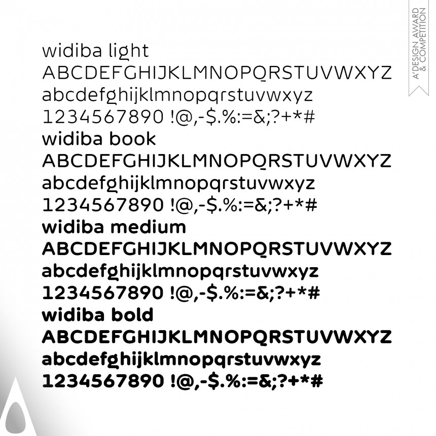 Golden Graphics, Illustration and Visual Communication Design Award Winner 2017 Widiba Institutional Font Corporate identity 