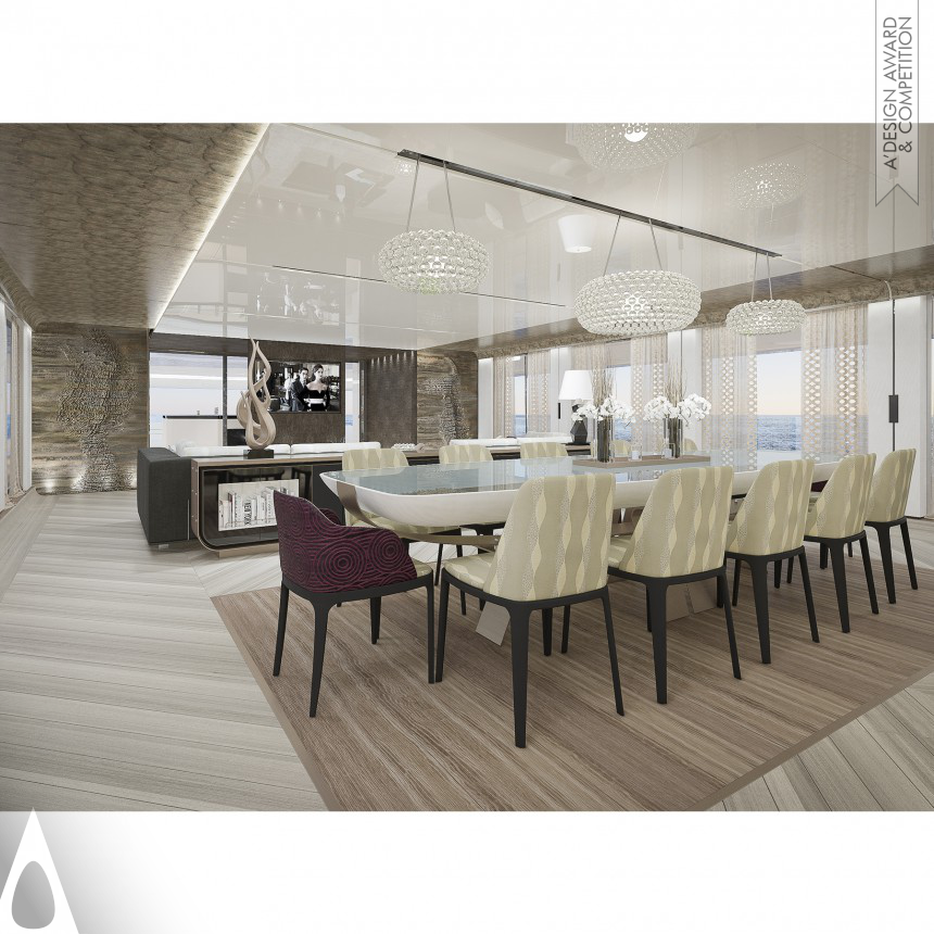 Bronze Interior Space and Exhibition Design Award Winner 2017 Aouda 63 Yacht Interior 