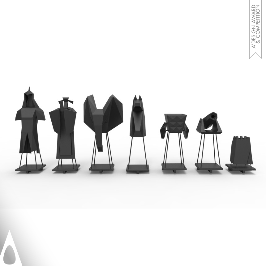 Golden 3D Printed Forms and Products Design Award Winner 2018 Chess Drama Three-dimensional Chinese chess  