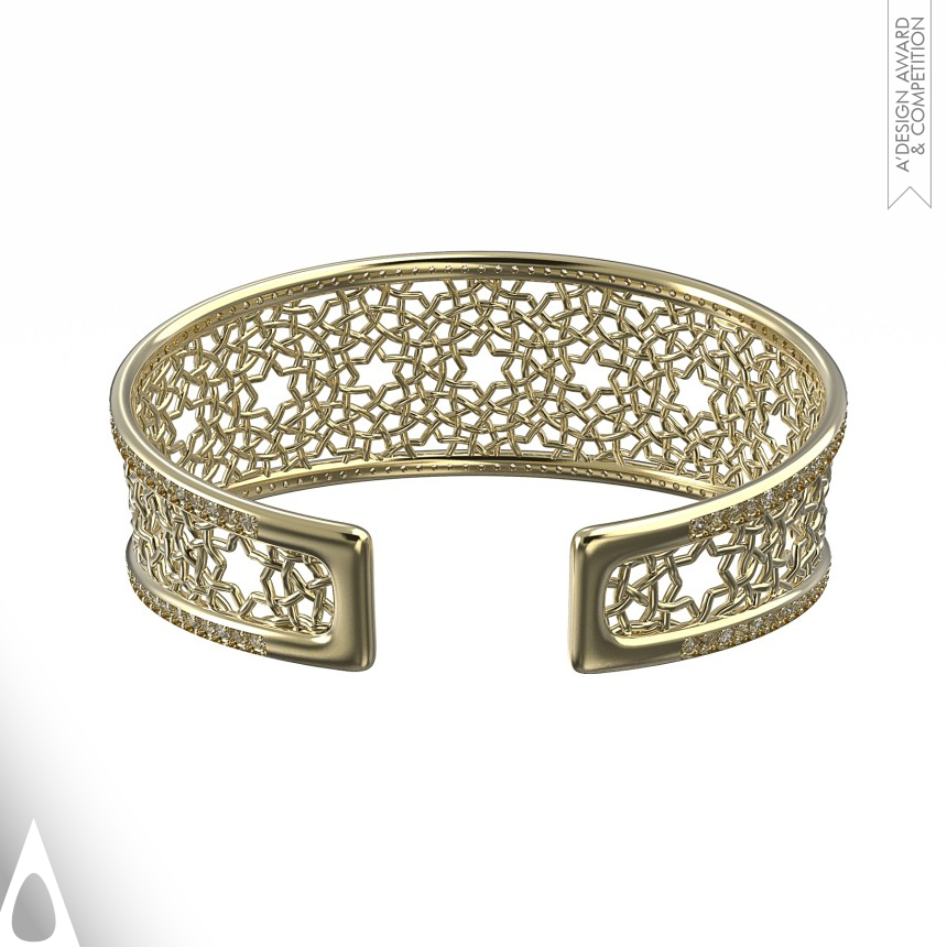 Iron Jewelry Design Award Winner 2018 Interlace Pattern Cuff Bracelet 