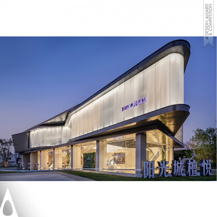 Golden Architecture, Building and Structure Design Award Winner 2018 Waving Ribbon Sales Center 