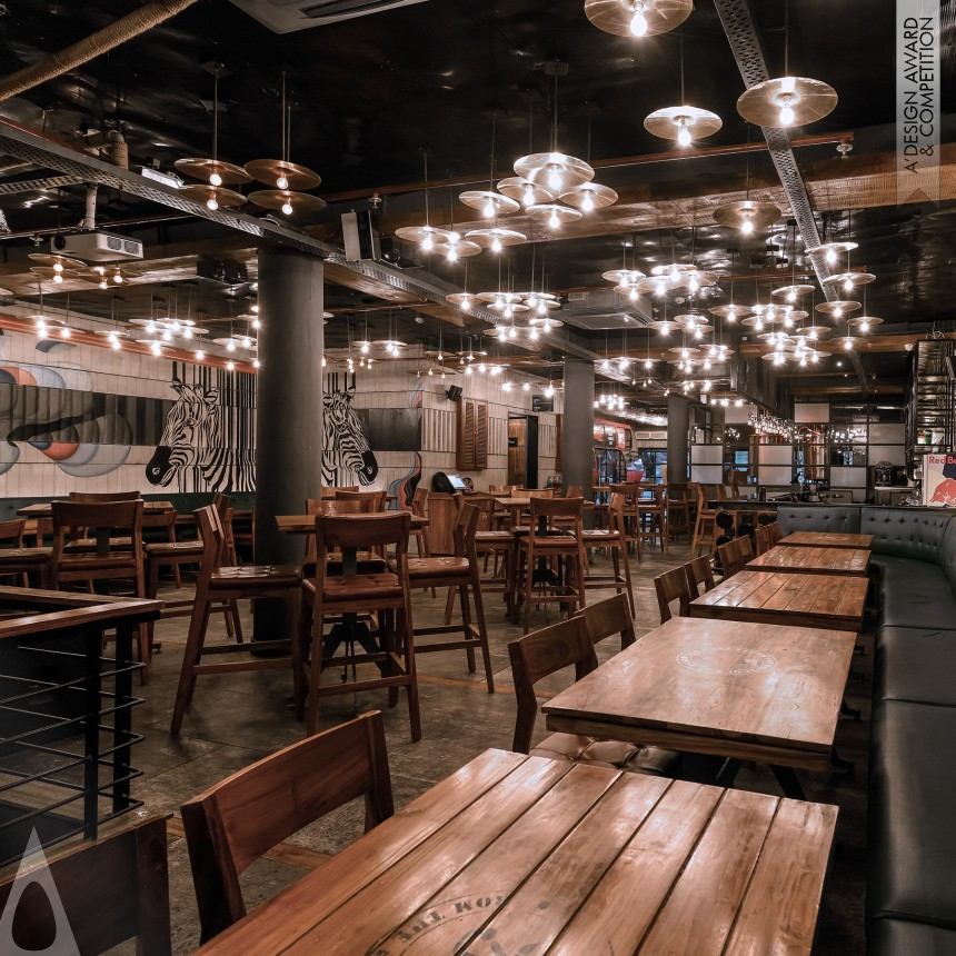 Silver Hospitality, Recreation, Travel and Tourism Design Award Winner 2018 MTV Flyp Cafe and brewery 