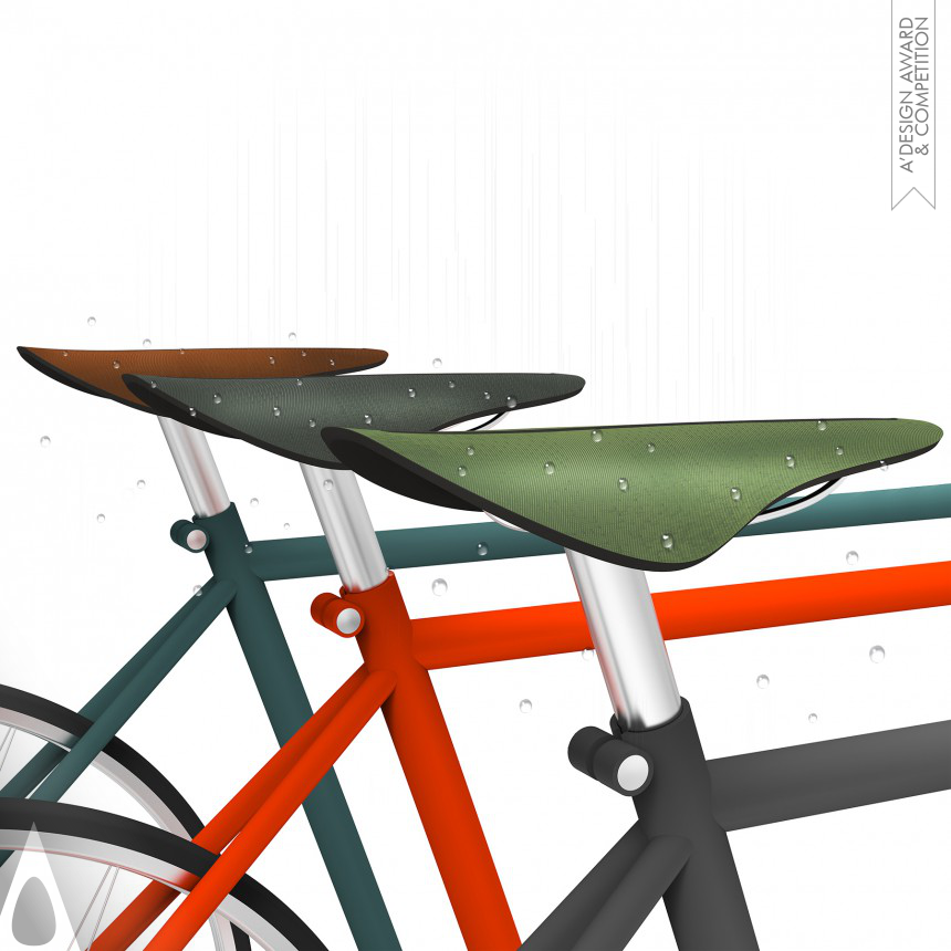 Silver Idea and Conceptual Design Award Winner 2018 Folium Water repellant bicycle saddle 
