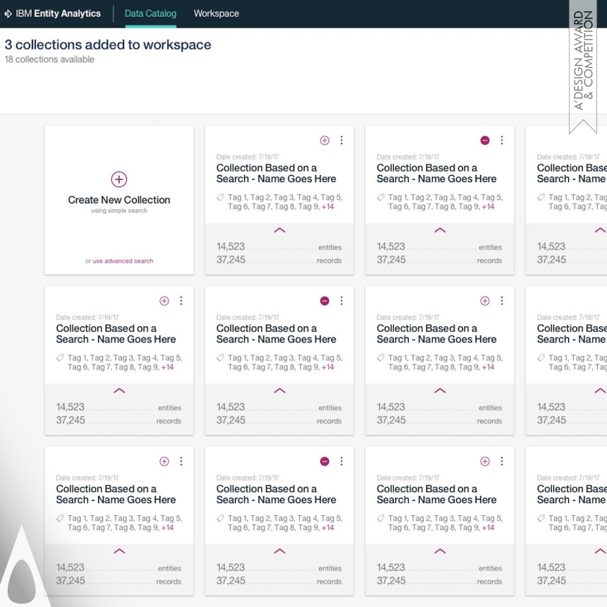 Silver Information Technologies Design Award Winner 2018 IBM Entity Insight Software Application 