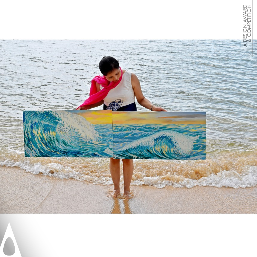 Iron Fine Arts and Art Installation Design Award Winner 2018 Wave Mural Public Artwork  