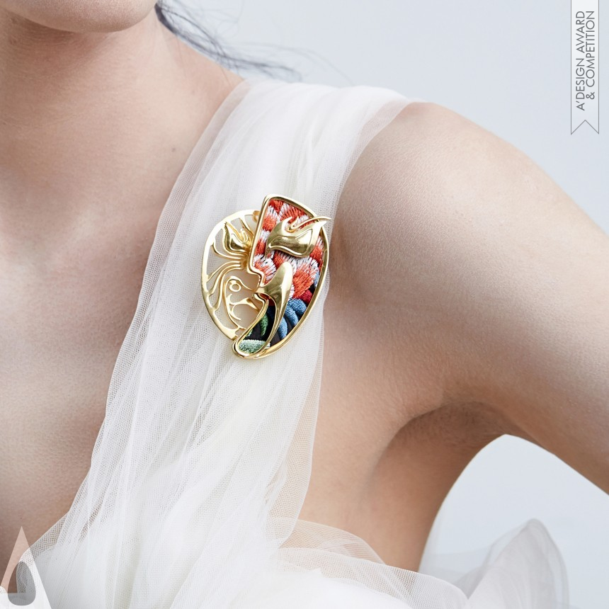 Silver Jewelry Design Award Winner 2019 A Thousand Masks Brooch, Earring, Hand Ornament 