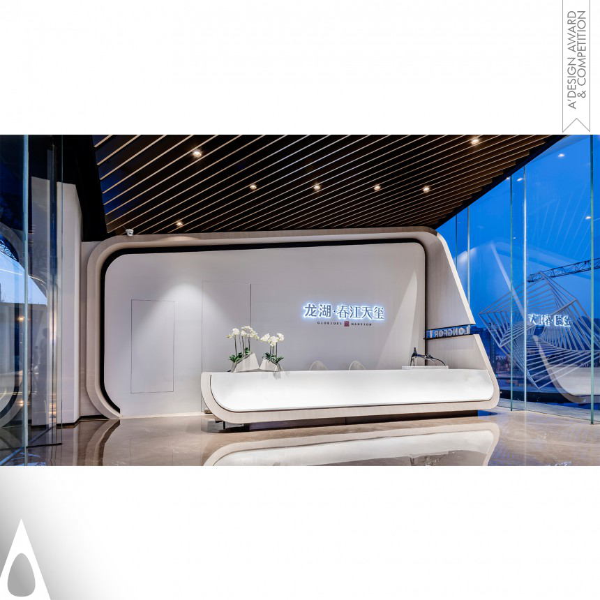 Silver Interior Space and Exhibition Design Award Winner 2019 Curved Paper Sales Center Sales Center 
