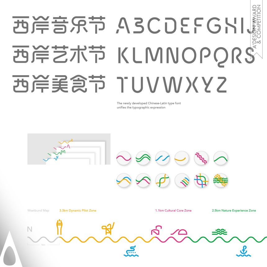 Bronze Graphics, Illustration and Visual Communication Design Award Winner 2019 Shanghai Westbund Corporate Identity 