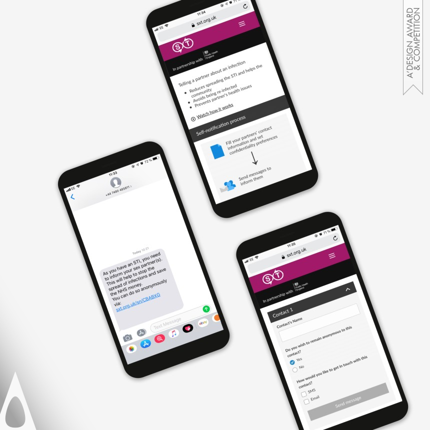 SXT Partner Notification Service - Bronze Meta, Strategic and Service Design Award Winner