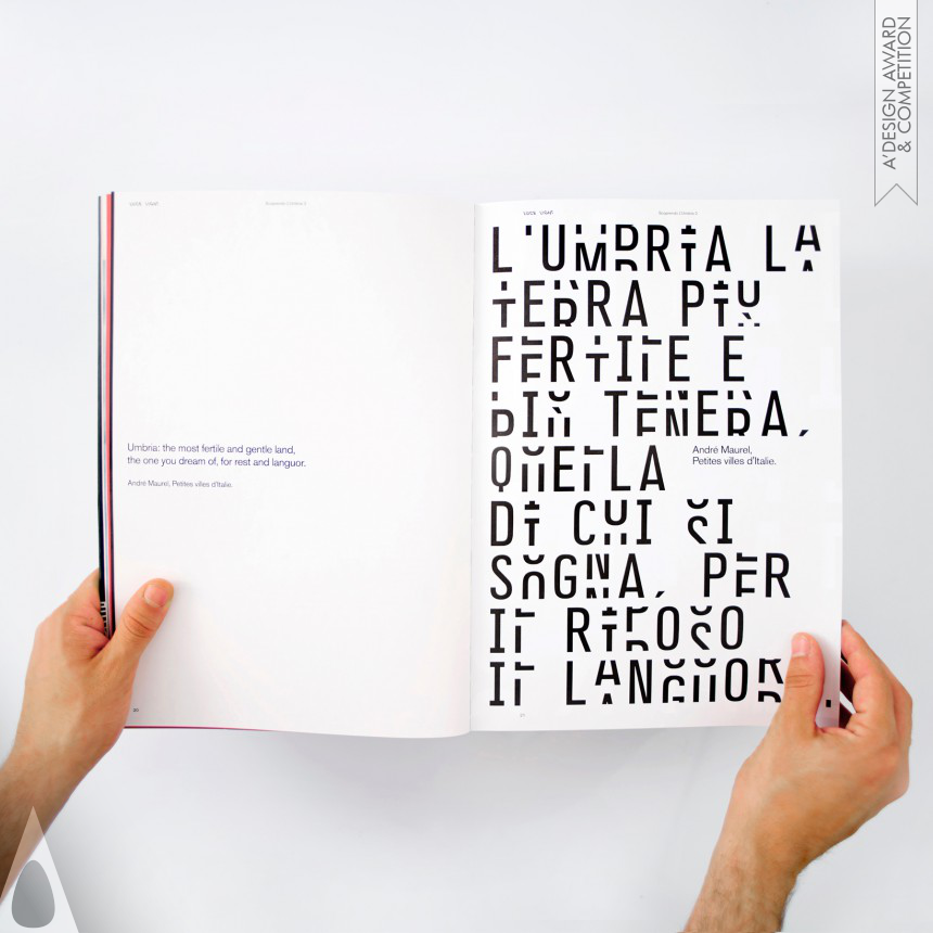 Bronze Print and Published Media Design Award Winner 2020 Light - Discovering Umbria Typographic Book 