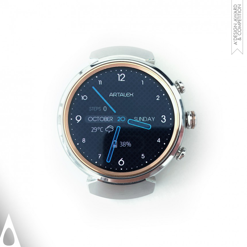 Bronze Interface, Interaction and User Experience Design Award Winner 2020 Simple Code II Saphire Smartwatch Face 