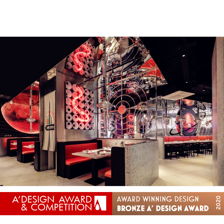 Yic Barbecue Market Restaurant by Qing Dong Bronze Interior Space and Exhibition Design Award Winner 2020 