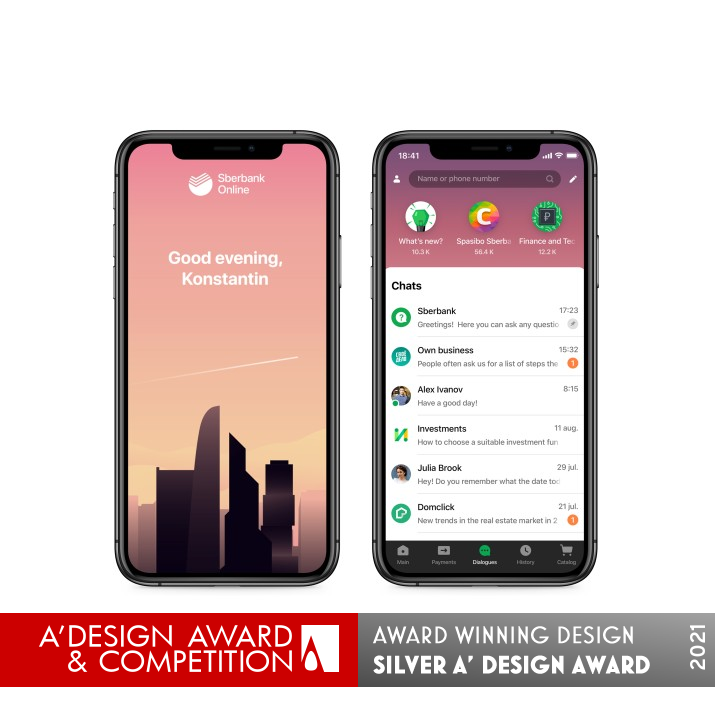 SberBank Online Mobile Banking Application by SberBank Online Design Team Silver Mobile Technologies, Applications and Software Design Award Winner 2021 