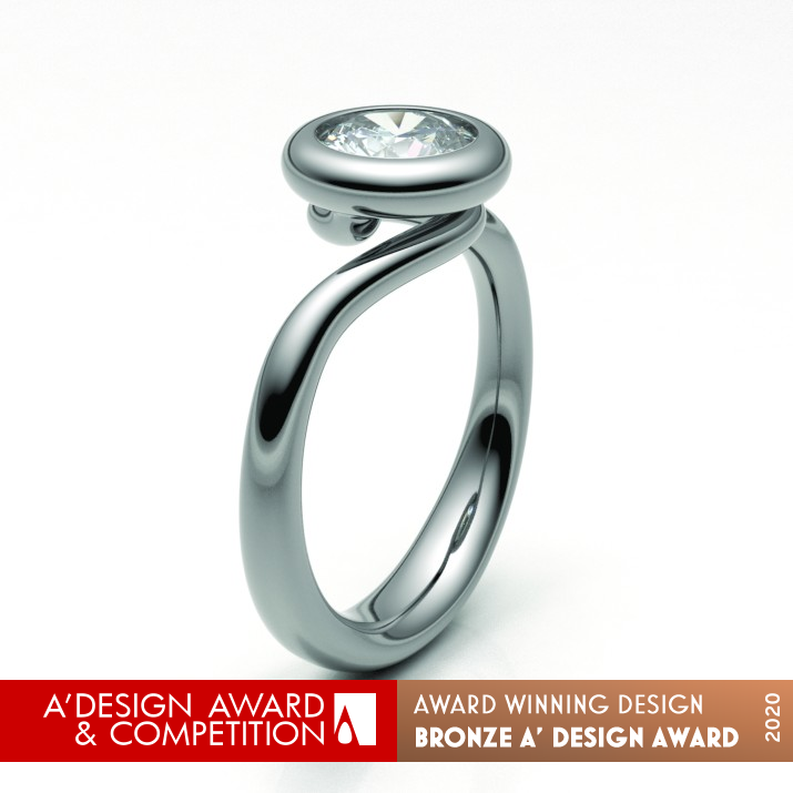 Solitaire Twisted Ring by Bettina Gomez-Latus Bronze Jewelry Design Award Winner 2020 