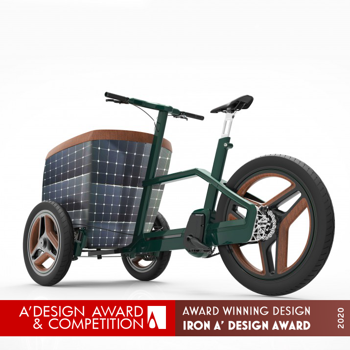 CarQon Solar Electric Bicycle Driven by Sun Power by Brian Hoehl Iron Vehicle, Mobility and Transportation Design Award Winner 2020 