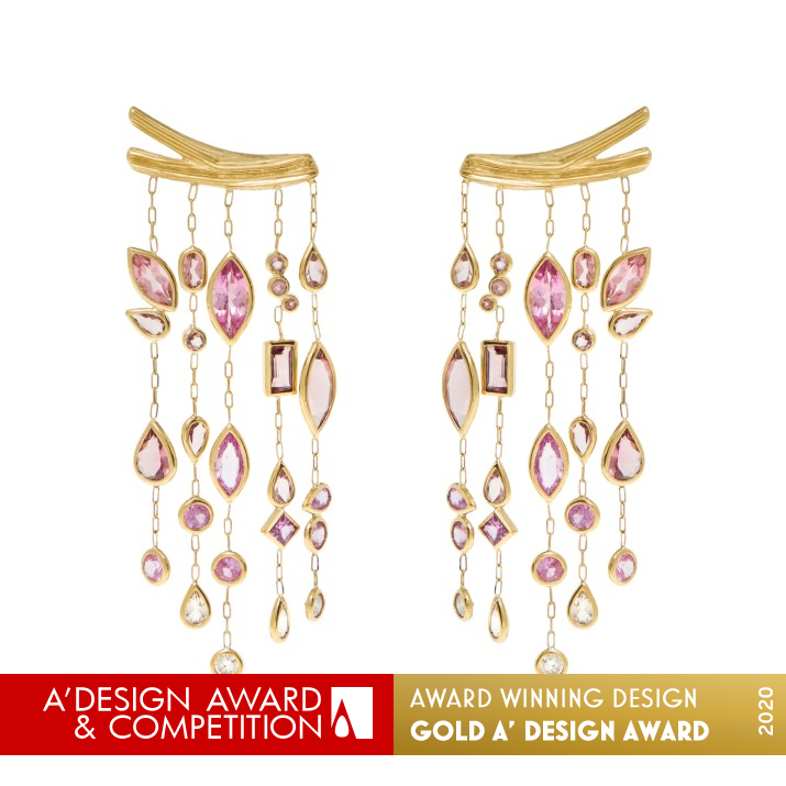 Van Gogh Earrings by Larissa Moraes Golden Jewelry Design Award Winner 2020 