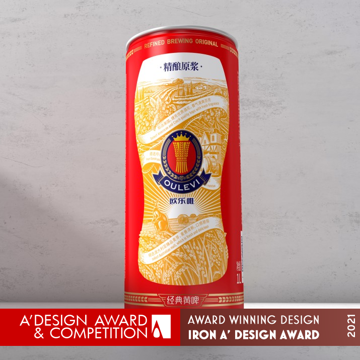 Oulevi Packaging Design Draft Beer by Zhangyong Hou Iron Packaging Design Award Winner 2021 