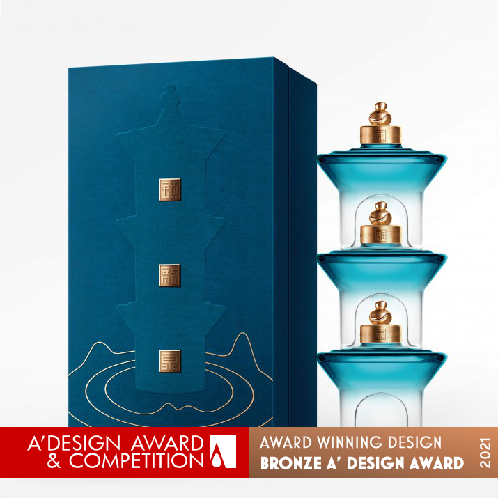 Town Longquan Tower Liquor Packaging by Jin Tao He Bronze Limited Edition and Custom Design Award Winner 2021 
