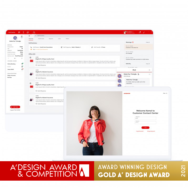 Call Center Communication Platform by Akbank Design Studio and Service Design Golden Interface, Interaction and User Experience Design Award Winner 2021 