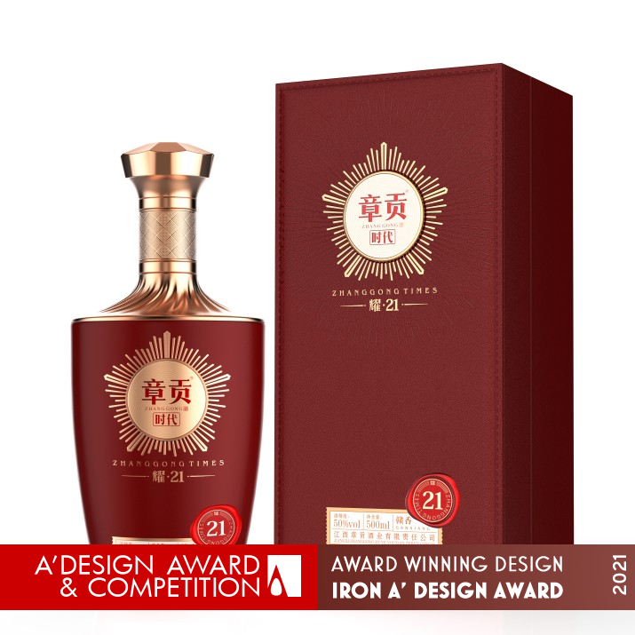 Zhanggong Times Alcoholic Beverage by Wen Liu Iron Packaging Design Award Winner 2021 