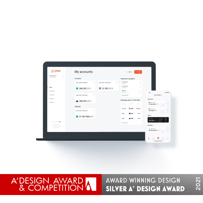 Jysan Bank B2B Banking by Gayane Belonovich Silver Interface, Interaction and User Experience Design Award Winner 2021 