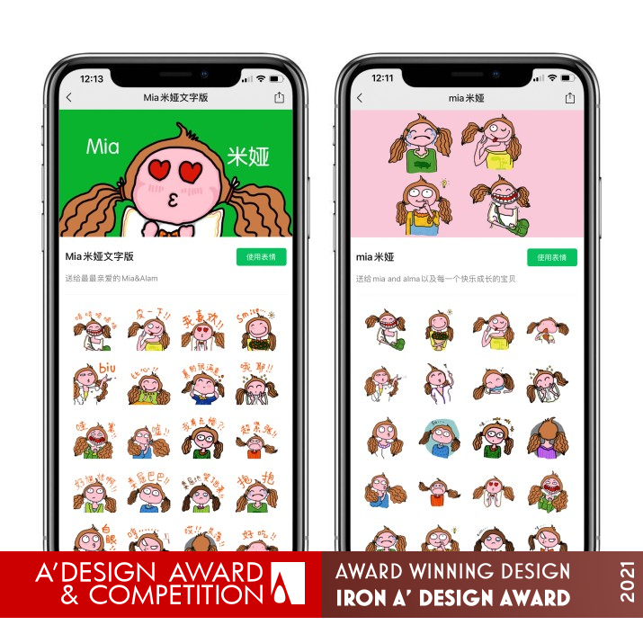 Mia Emoji by Cheng Xiangsheng Iron Graphics, Illustration and Visual Communication Design Award Winner 2021 