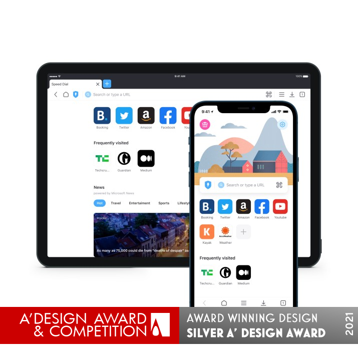Aloha Mobile Browser by Kristina Goncharenko Silver Mobile Technologies, Applications and Software Design Award Winner 2021 