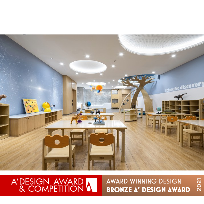 Xianyang Gaoxin Cunzhi Kindergarten Nursery School by Zhenyu Ji Bronze Interior Space and Exhibition Design Award Winner 2021 