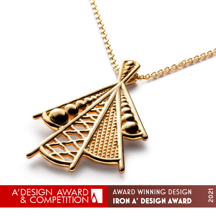 Faster Than Light Pendant and Earrings by Olga Yatskaer Iron Jewelry Design Award Winner 2021 