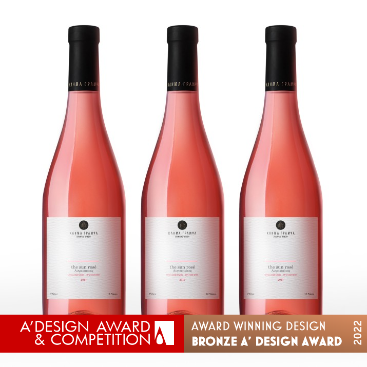 Sun Rose Wine Label by Antonia Skaraki Bronze Packaging Design Award Winner 2022 