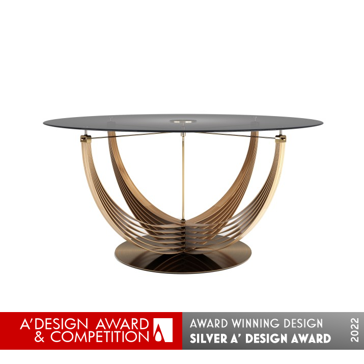 Bamboo Bow Dining Table by Fangqi Luo Silver Furniture Design Award Winner 2022 