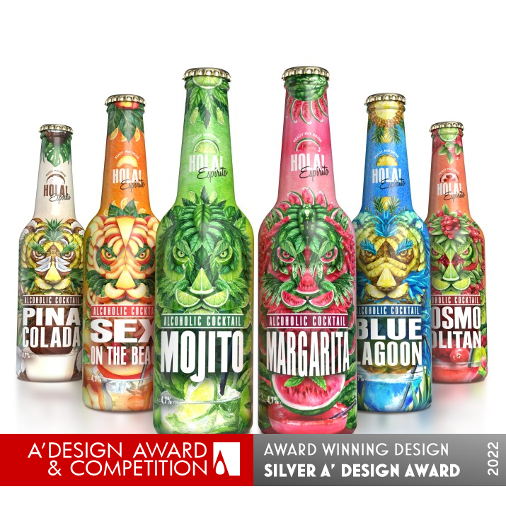 Hola Espirito Bottled Cocktail Label by Antonia Skaraki Silver Packaging Design Award Winner 2022 