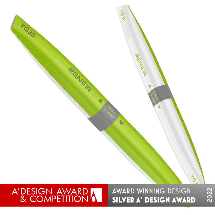 Renew Replaceable Refill Marker by Zhen Zhang and Yanan Sun Silver Art and Stationery Supplies Design Award Winner 2022 