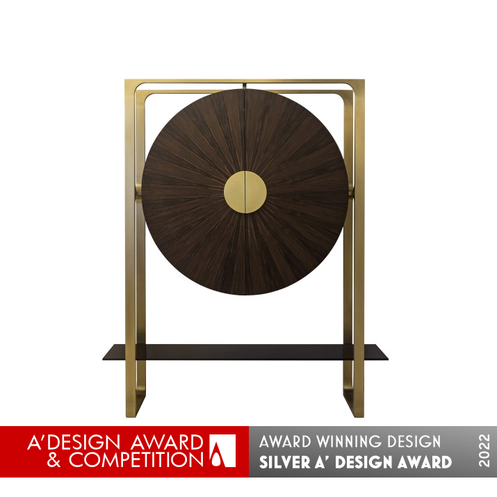 Gong Bar Cabinet by Eva Szumilas Silver Limited Edition and Custom Design Award Winner 2022 