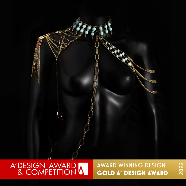 Aphrodite Multifunctional Necklace by Frida Hulten Golden Jewelry Design Award Winner 2022 