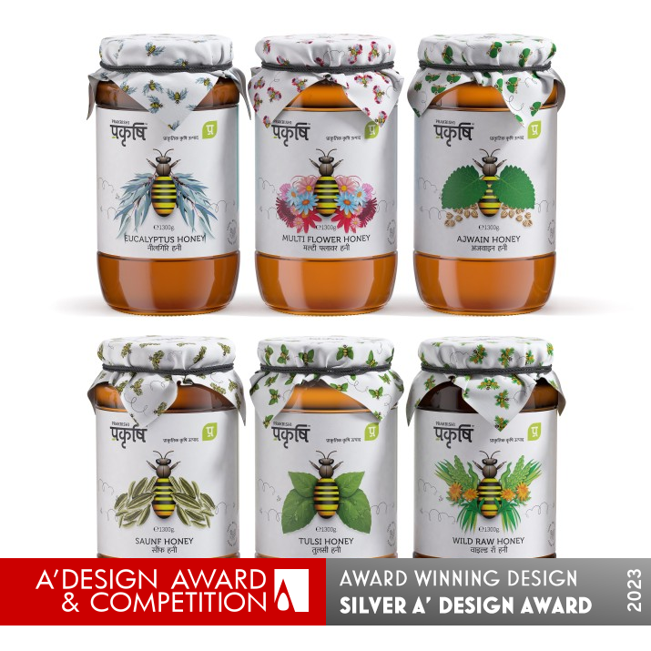 Prakrishi Honey Packaging by Vishal Vora Silver Packaging Design Award Winner 2023 