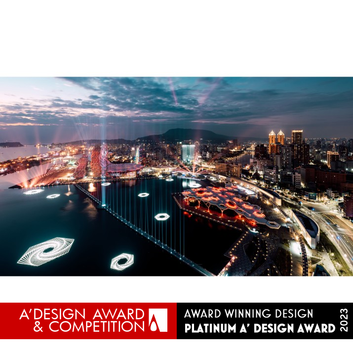 Light Up the Love River Bay Art Exterior Lighting by Kaohsiung City Government Platinum Lighting Projects and Light Art Design Award Winner 2023 
