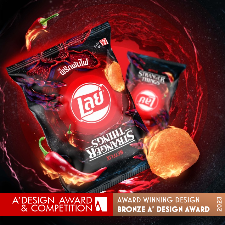Lay's x Stranger Things Food Packaging by PepsiCo Design and Innovation Bronze Limited Edition and Custom Design Award Winner 2023 
