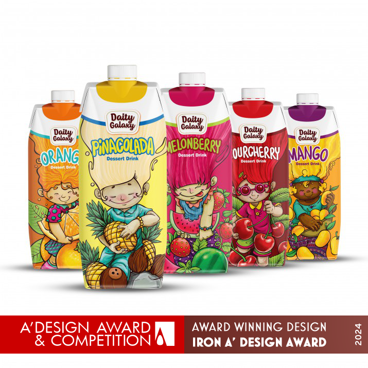 Daity Galaxy Dessert Drink Packaging by Mohsen Koofiani Iron Packaging Design Award Winner 2024 