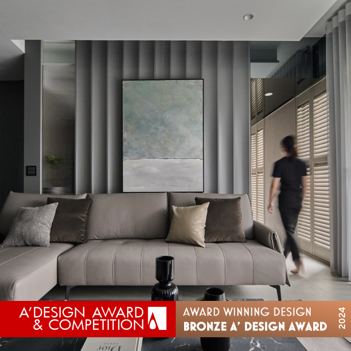 Light Corridor in Grayness Residential Interior Design by Wan Yu Lo Bronze Interior Space and Exhibition Design Award Winner 2024 