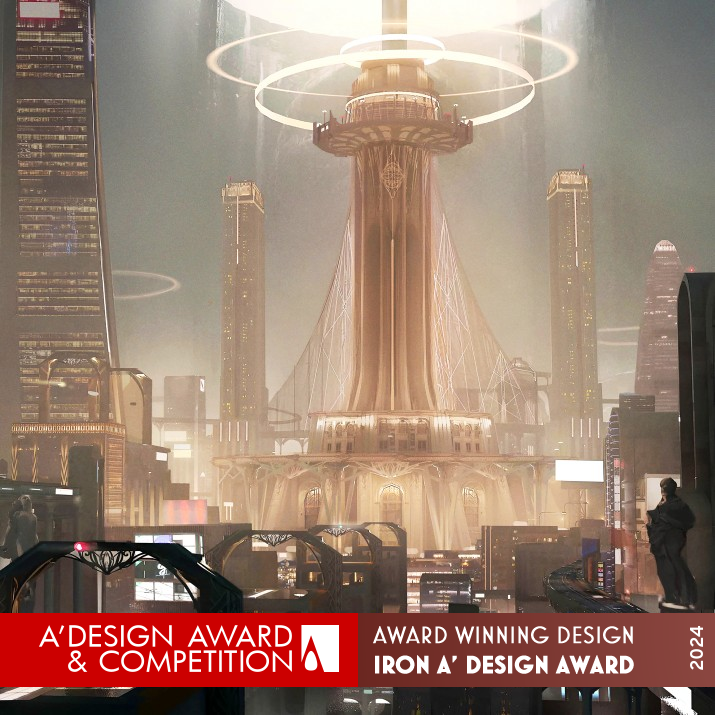 Futuristic City Concept Art Illustration by Yuwei Rita Li Iron Graphics, Illustration and Visual Communication Design Award Winner 2024 