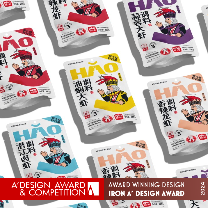 Hao Prawns Seasoning Packaging by Jin Zhang Iron Packaging Design Award Winner 2024 