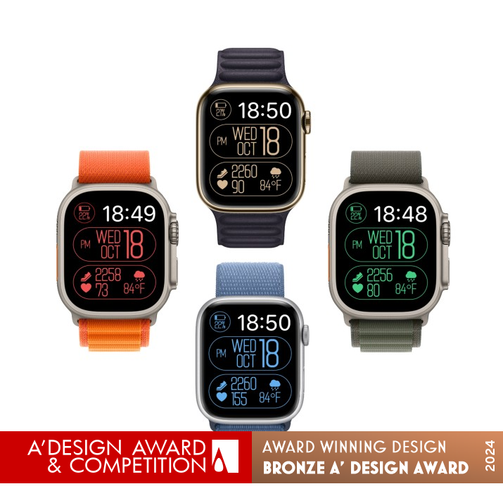 English and Numbers AW Smartwatch Face by Alex Pan Yong Bronze Interface, Interaction and User Experience Design Award Winner 2024 