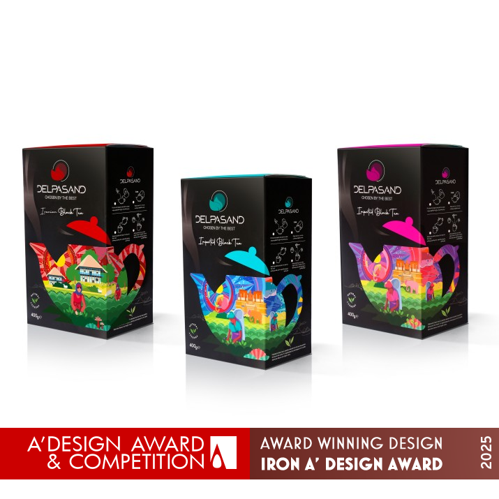 Delpasand Black Tea Box by Mohammadreza Eslamparast Iron Packaging Design Award Winner 2025 